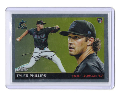 2025 Topps Chrome Platinum Tyler Phillips Card RC Miami Marlins #350