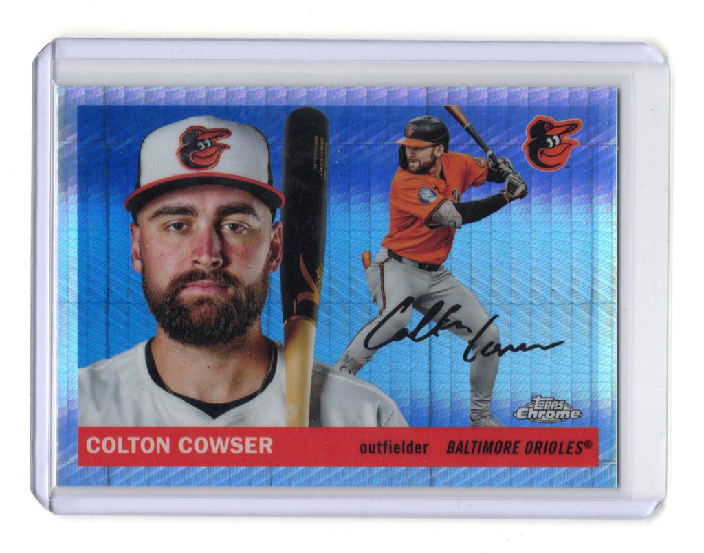 2025 Topps Chrome Platinum Colton Cowser Card Blue Prism Refractors Orioles #10