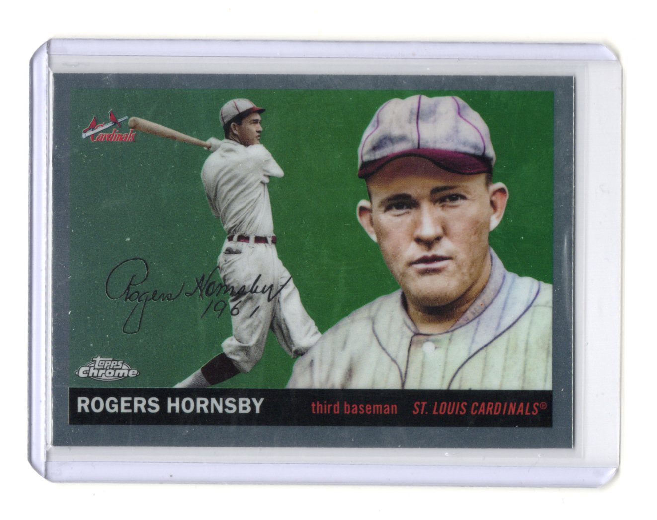 2025 Topps Chrome Platinum Rogers Hornsby Card St. Louis Cardinals #443