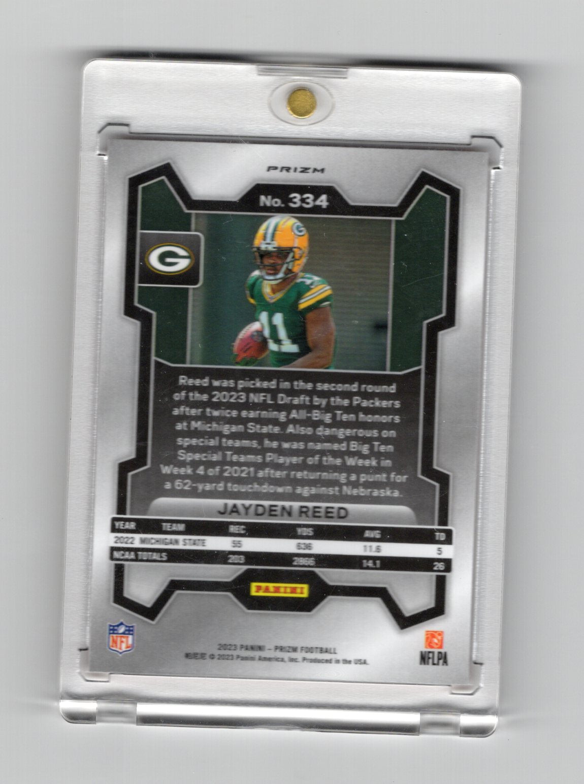 2023 Panini Prizm Jayden Reed Card Disco Green Bay Packers #334