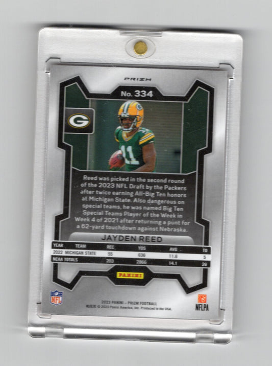 2023 Panini Prizm Jayden Reed Card Disco Green Bay Packers #334