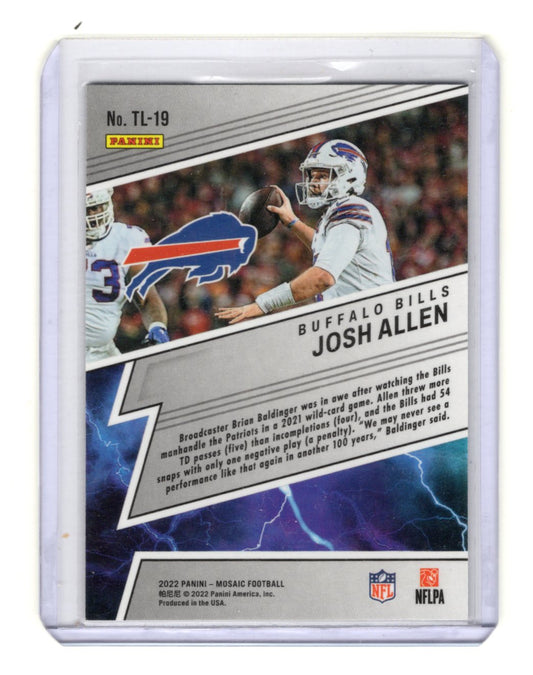 2022 Panini Mosaic Josh Allen Card Thunder Lane Buffalo Bills #TL-19