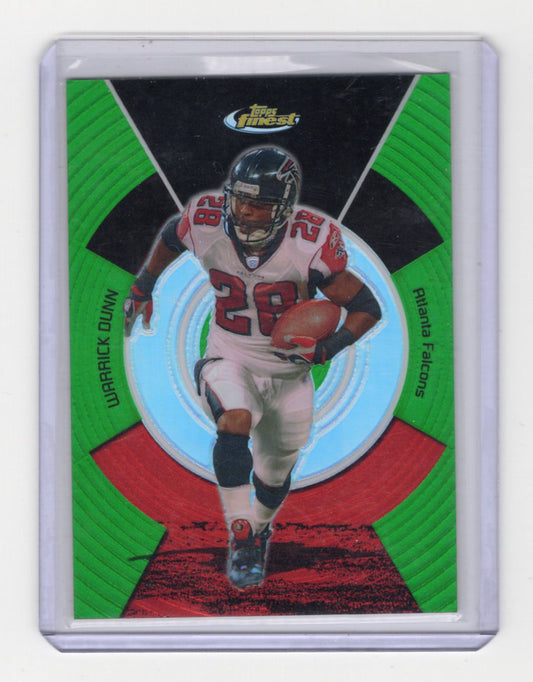 2004 Topps Finest Warrick Dunn Green Refractor /199 #49 Atlanta Falcons