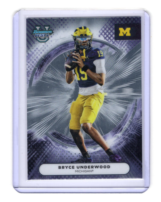 2025 Bowman University Best Bryce Underwood Card Wolverines #100