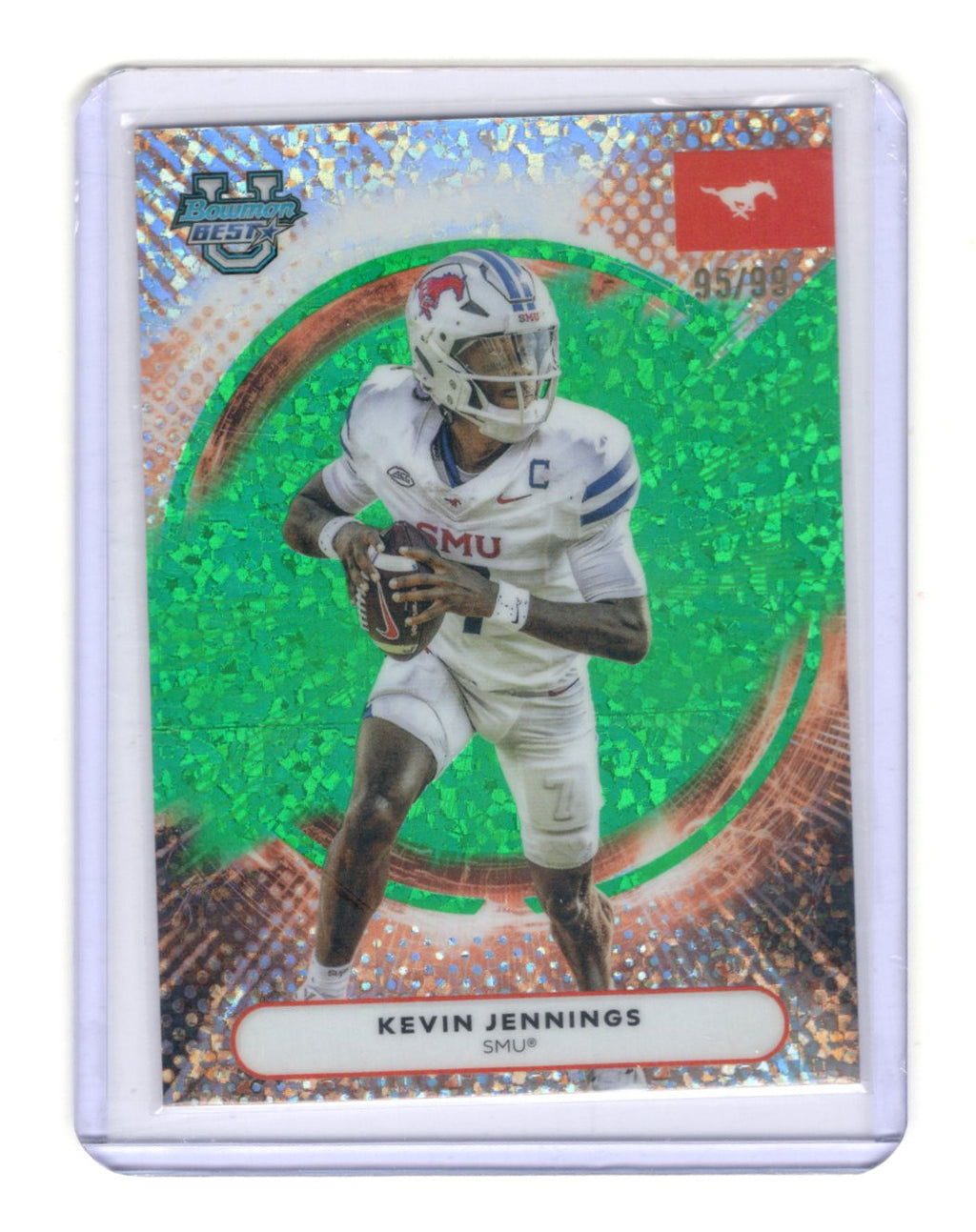 2025 Bowman University Best Kevin Jennings Card Green Mini-Diamond SN SMU