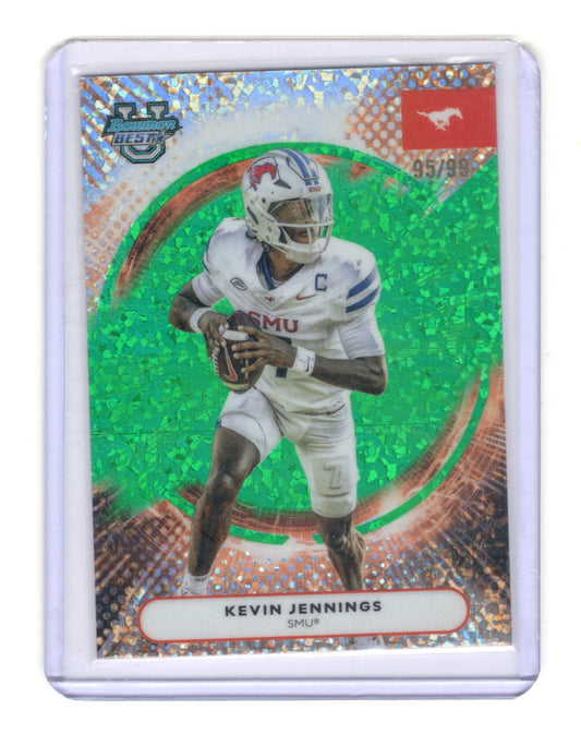 2025 Bowman University Best Kevin Jennings Card Green Mini-Diamond SN SMU