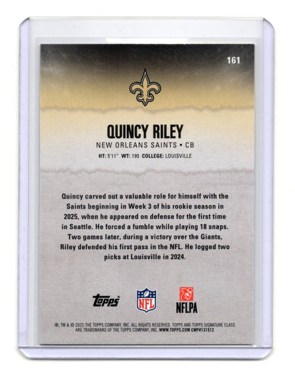 2025 Topps Signature Class Quincy Riley Card Blue & Yellow RC Saints #161