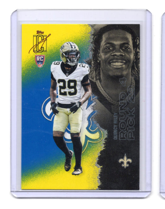 2025 Topps Signature Class Quincy Riley Card Blue & Yellow RC Saints #161