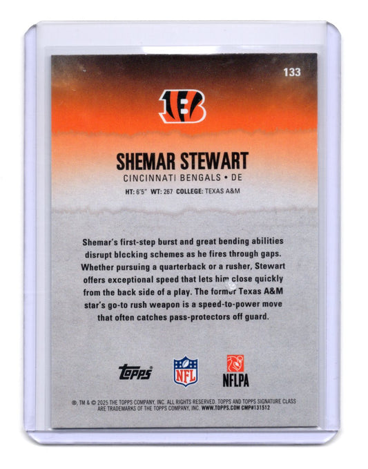 2025 Topps Signature Class Shemar Stewart Card Red & Black RC Bengals #133