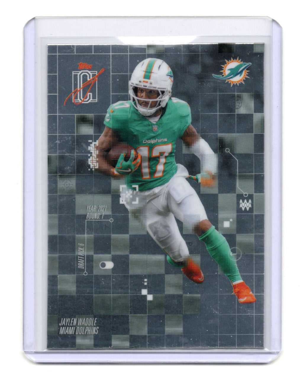 2025 Topps Signature Class Jaylen Waddle Card After Image Miami Dolphins #AI-19