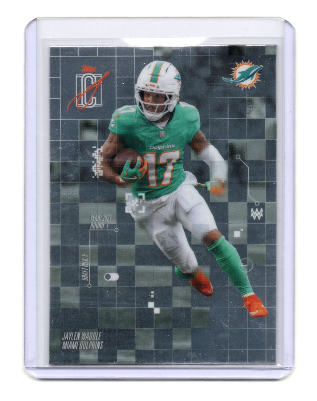 2025 Topps Signature Class Jaylen Waddle Card After Image Miami Dolphins #AI-19