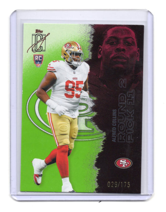 2025 Topps Signature Class Alfred Collins Card Lime Green SN,RC  49ers #/175