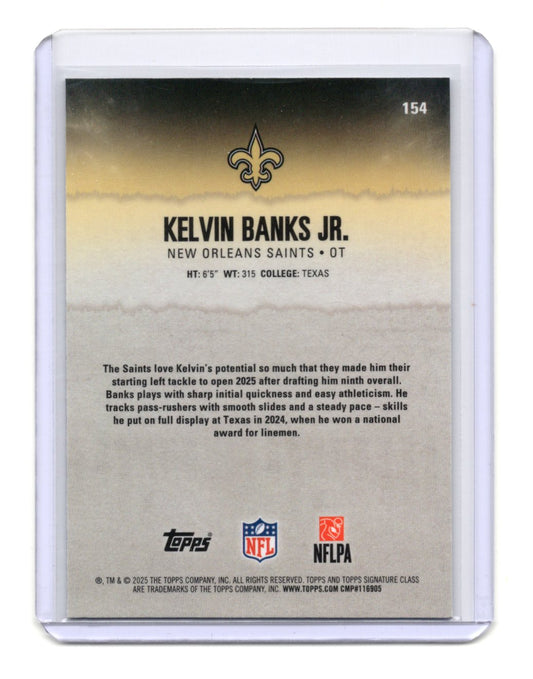 2025 Topps Signature Class Kelvin Banks Jr. Card Chrome RC Saints #154