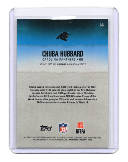 2025 Topps Signature Class Chuba Hubbard Card Chrome Panthers #66
