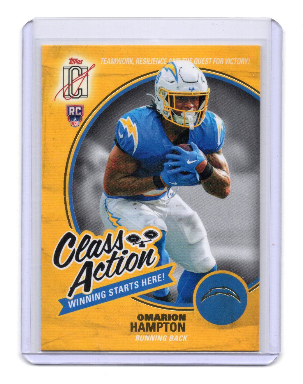 2025 Topps Signature Class Omarion Hampton Card Class Action Chargers #CA-18