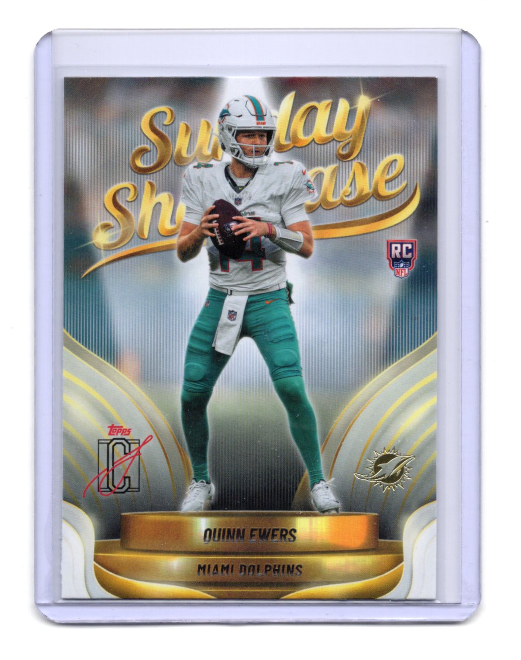 2025 Topps Signature Class Quinn Ewers Card Sunday Showcase Miami Dolphins #SS-4