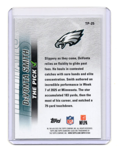 2025 Topps Signature Class DeVonta Smith Card The Pick Eagles #TP-25