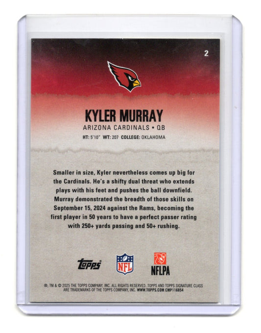 2025 Topps Signature Class Kyler Murray Card Blue & Yellow  Cardinals #2