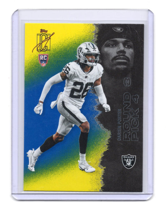 2025 Topps Signature Class Darien Porter Card Blue & Yellow RC Raiders #204
