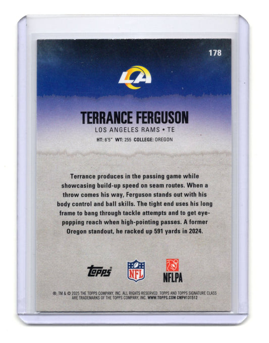 2025 Topps Signature Class Terrance Ferguson Card Red & Black RC  Rams #178