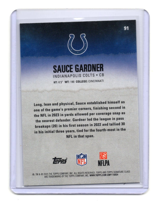 2025 Topps Signature Class Sauce Gardner Card Green & Purple  Colts #91