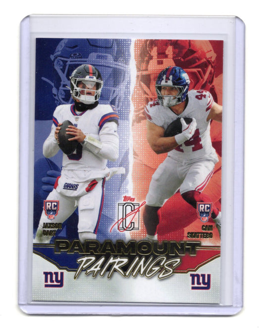 2025 Topps Signature Class Cam Skattebo / Jaxson Dart Card Paramount Pairings