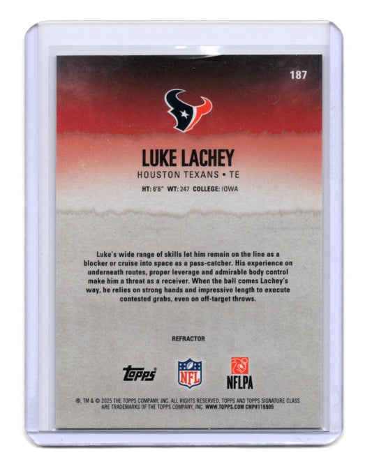 2025 Topps Signature Class Luke Lachey Card Chrome Refractor RC Texans