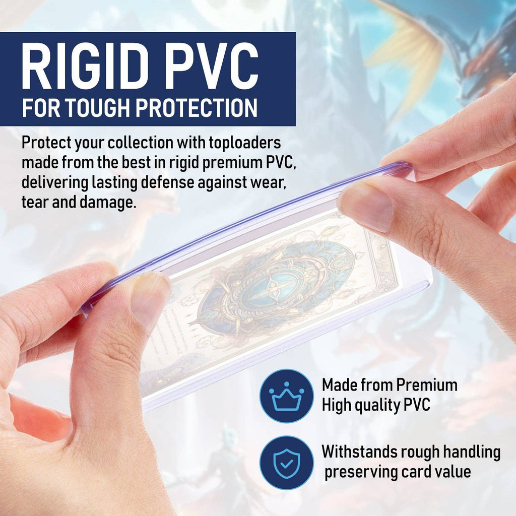 100 Pack 100PT Thick Toploaders for Sports & TCG Cards - Premium Rigid Protection for Memorabilia Cards