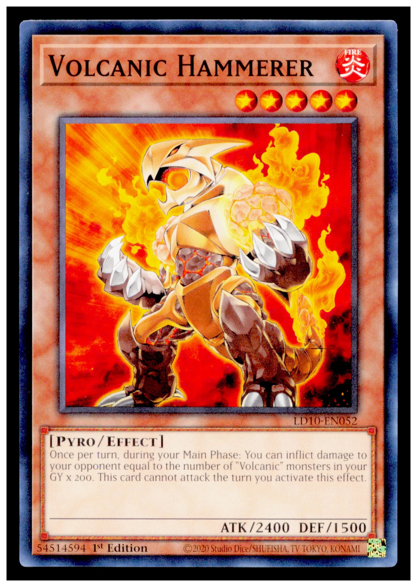 Legendary Duelists: Soulburning Volcano Volcanic Hammerer Card Yu Gi Oh