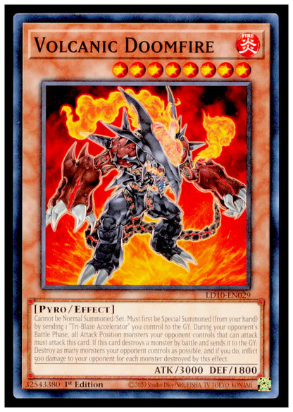 Legendary Duelists: Soulburning Volcano Volcanic Doomfire Card Yu Gi Oh