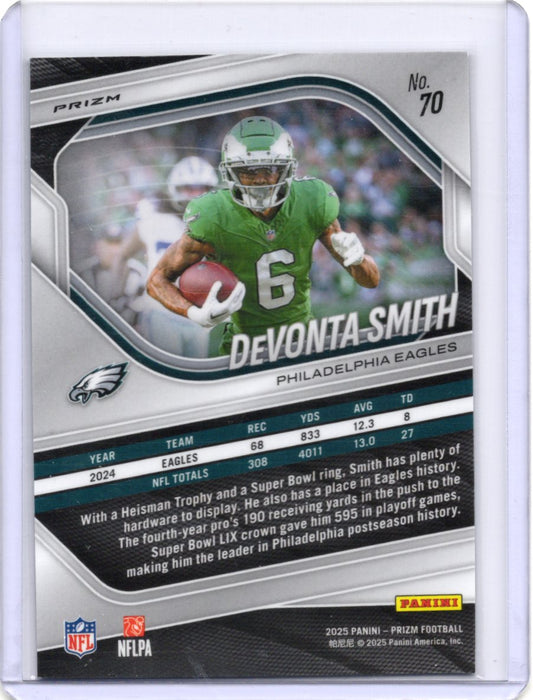 2025 Panini Prizm DeVonta Smith Card Green Wave Philadelphia Eagles #70