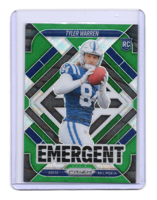 2025 Panini Prizm Tyler Warren Card Emergent Green Indianapolis Colts #13