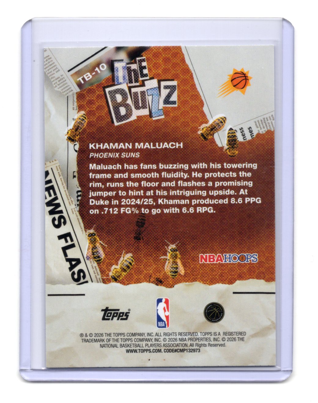 2025-26 Hoops Khaman Maluach Card The Buzz Phoenix Suns #TB-10