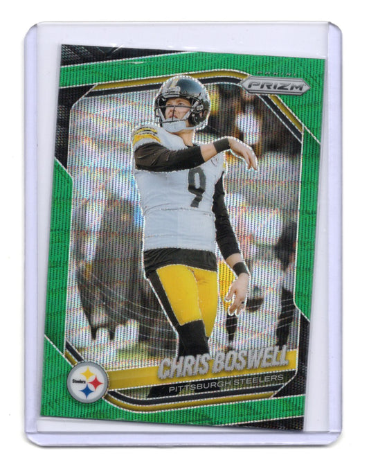 2025 Panini Prizm Chris Boswell Card Green Wave Pittsburgh Steelers #174