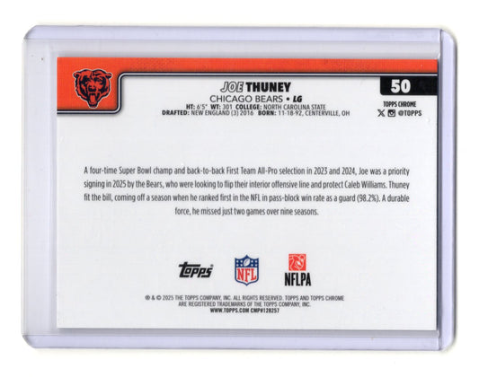 2025 Topps Chrome Joe Thuney Card X-Fractor Chicago Bears #50