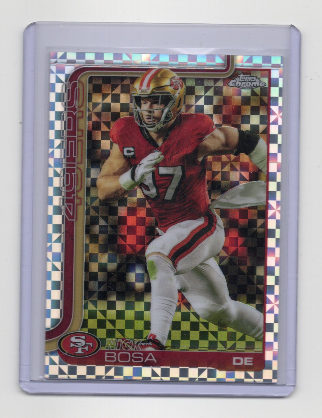 2025 Topps Chrome Nick Bosa Card X-Fractor 49ers #264