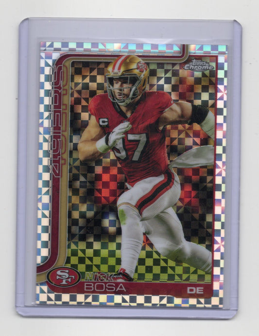 2025 Topps Chrome Nick Bosa Card X-Fractor 49ers #264