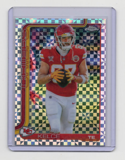 2025 Topps Chrome Travis Kelce Card X-Fractor Kansas City Chiefs #150