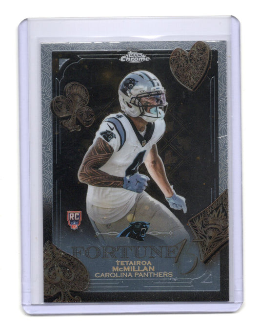 2025 Topps Chrome Tetairoa McMillan Card Fortune 15 Carolina Panthers #F15-19