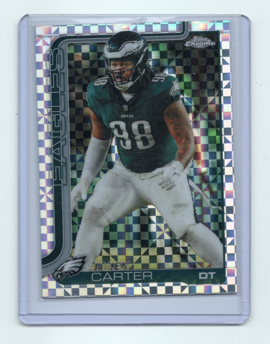 2025 Topps Chrome Jalen Carter Card X-Fractor Philadelphia Eagles #250