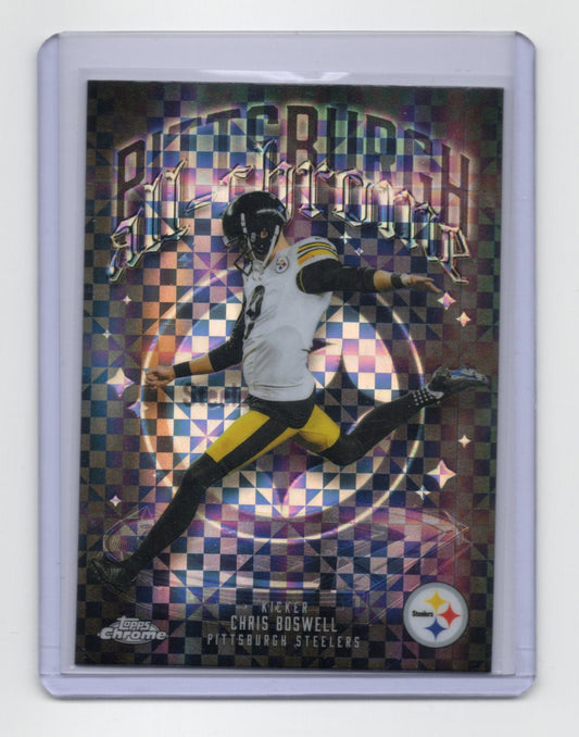 2025 Topps Chrome Chris Boswell Card All-Chrome Team X-Fractor Steelers