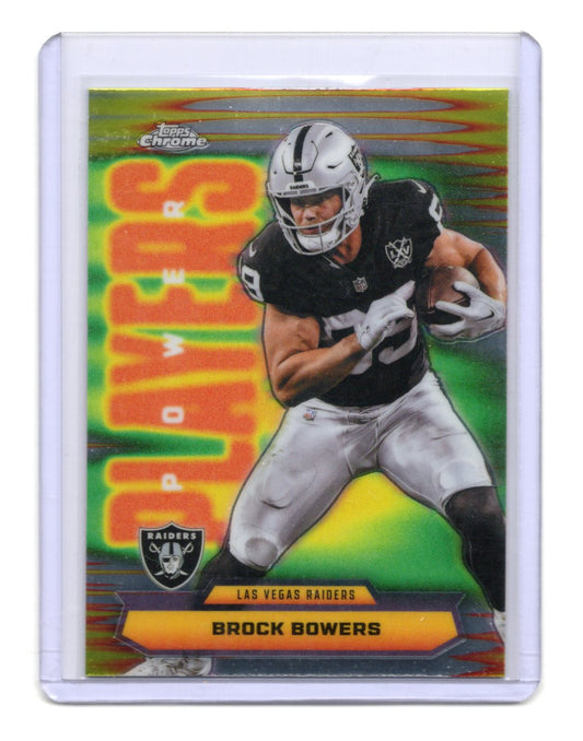 2025 Topps Chrome Brock Bowers Card Power Players Las Vegas Raiders #PP-31