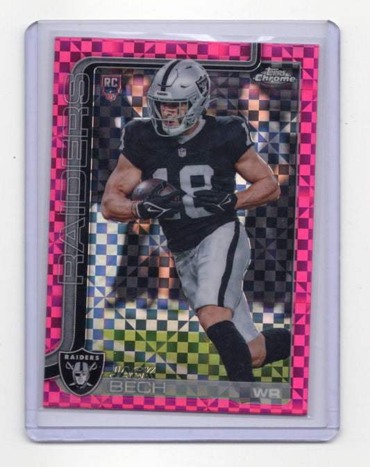 2025 Topps Chrome Jack Bech Card Pink X-Fractor RC  Raiders #388