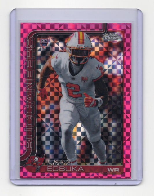 2025 Topps Chrome Emeka Egbuka Card Pink X-Fractor RC Buccaneers #312