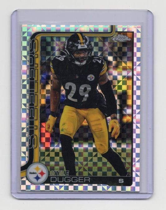 2025 Topps Chrome Kyle Dugger Card X-Fractor Pittsburgh Steelers #211