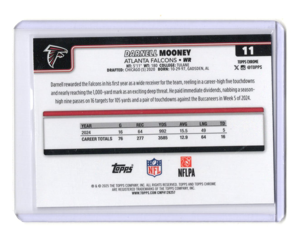 2025 Topps Chrome Darnell Mooney Card X-Fractor Atlanta Falcons #11