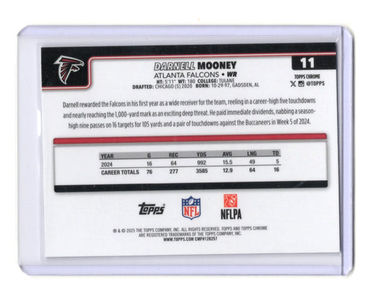 2025 Topps Chrome Darnell Mooney Card X-Fractor Atlanta Falcons #11