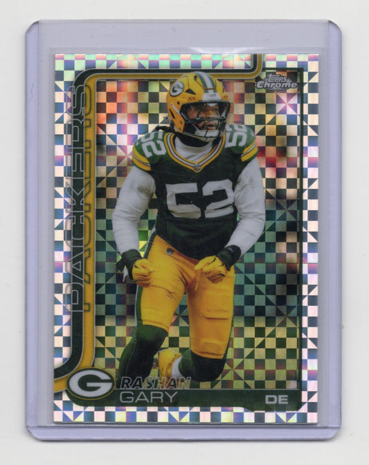 2025 Topps Chrome Rashan Gary Card X-Fractor Green Bay Packers #111
