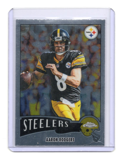 2025 Topps Chrome Aaron Rodgers Card 1975 Topps  Steelers #1975-28