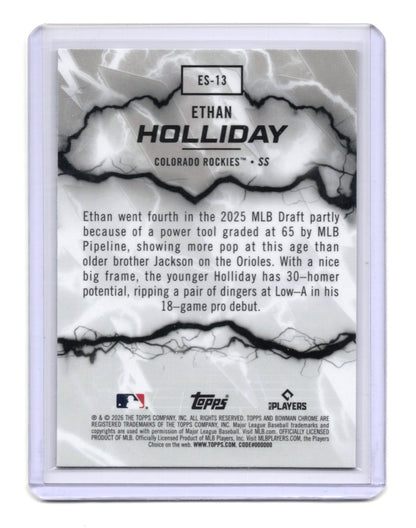 2026 Bowman Chrome Electric Sluggers Ethan Holliday #ES-13 Colorado Rockies